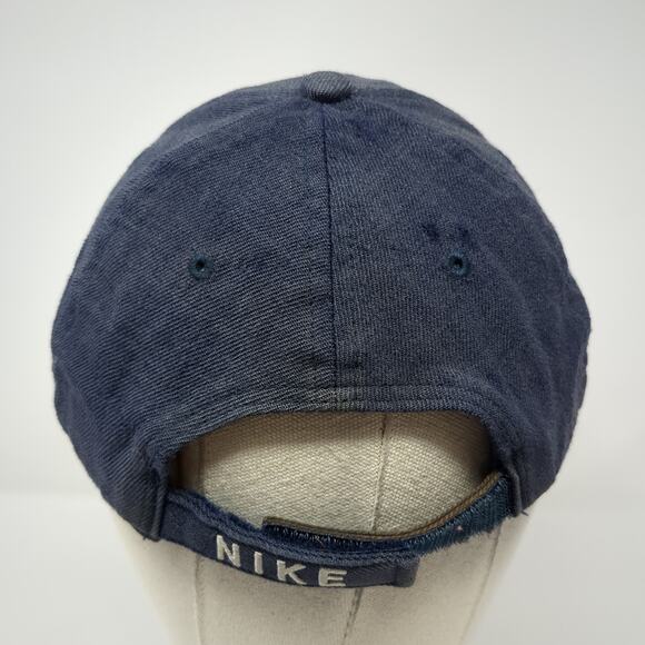Nike Swoosh Strapback Hat Blue One Size Embroidered Logo Vintage Gray Tags - Picture 6 of 9